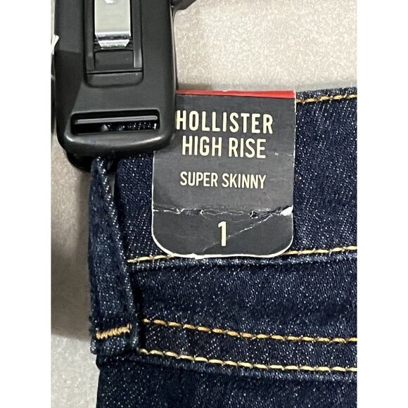 Hollister Womens Ultra High Rise Super Skinny Jeans 25x31 Stretch Dark Wash NWT - Picture 6 of 8